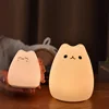 Colorful Cat Silicone LED Night Light Touch Sensor light 2 Modes Children Cute Night Lamp Bedroom Light ► Photo 2/6