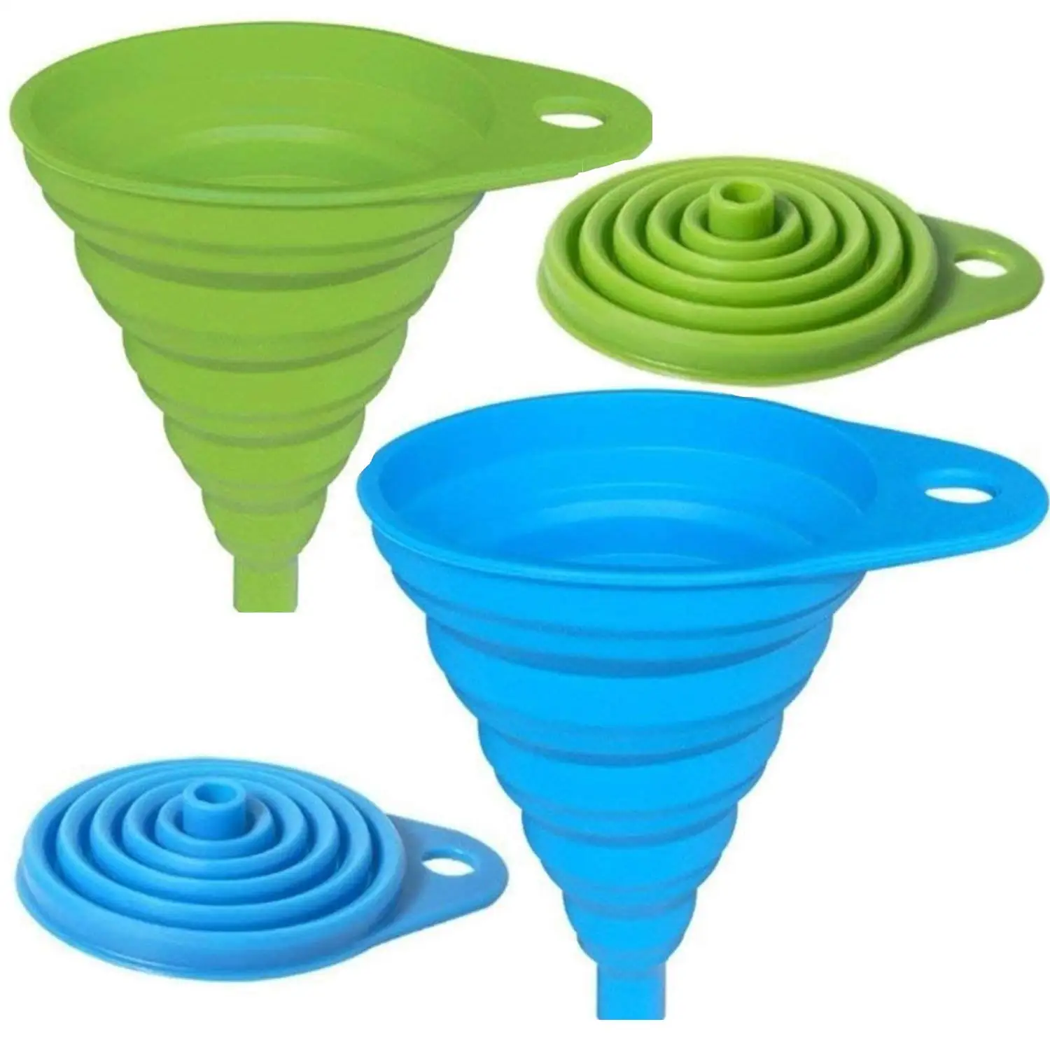 

Silicone Collapsible Funnel Folding Funnel for Liquid Transfer As Oil Water Shampoo Sanitizer Kitchen Tool Gadget Foldable