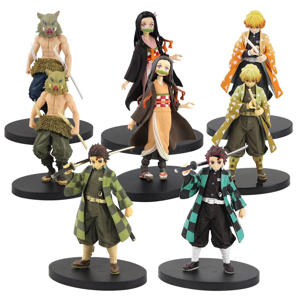 17 см Япония Аниме Demon Slayer Kimetsu no Yaiba фигура Kamado Tanjirou Nezuko ПВХ фигурка модель воина