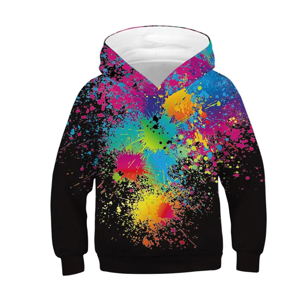 Online Abstrakte Kunst Hoodies für Mädchen Teen Oberbekleidung Kinder Mit Kapuze Tops Kleidung Jungen Hoodies 3D Gedruckt Kinder Sweatshirt Pullover