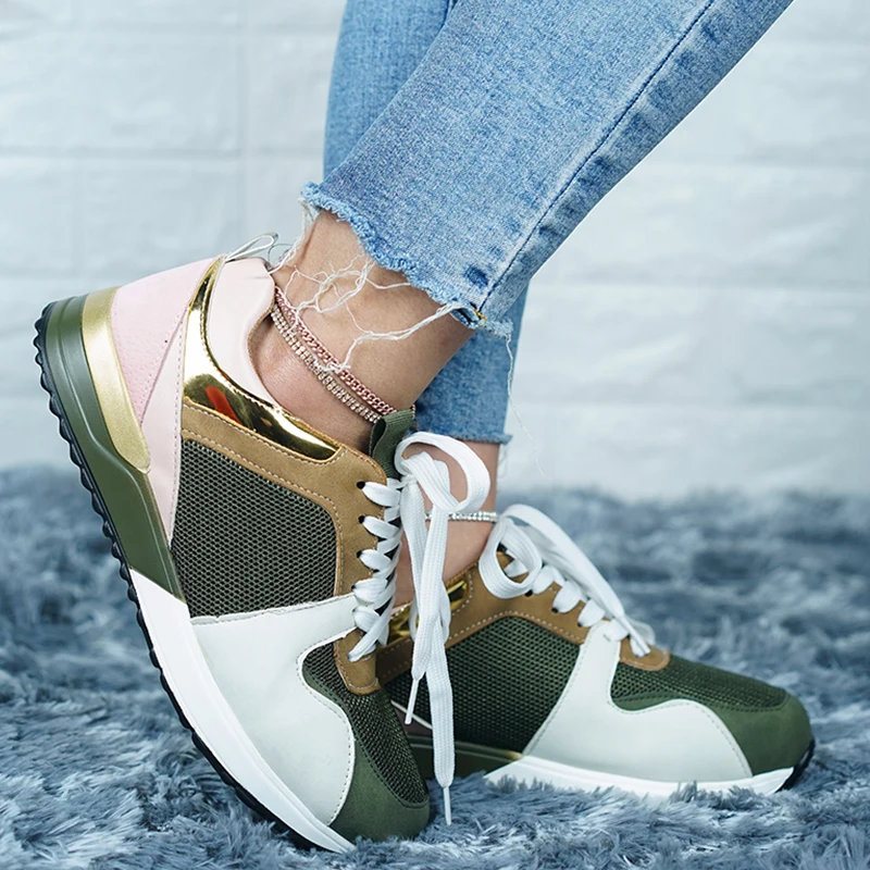 Женские кроссовки 2020 осенняя женская обувь повседневная спортивная на платформе