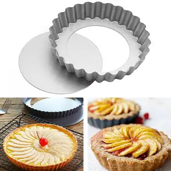

Cake Pie Tarts Moulding Pizza Tray Holder Dish Baking Pan Non-stick Ovenware Aluminum Alloy 6inch Bakeware Non-Stick Mini Pie