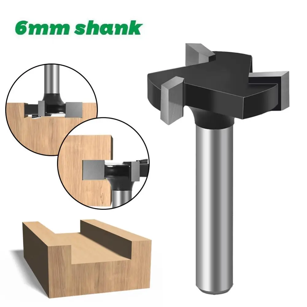 1pc 6mm Shank T Type Jointing & Slotting Cutter 3 Teeth T-Track T-Slot Wood Router Bit Milling Cutters For | Инструменты