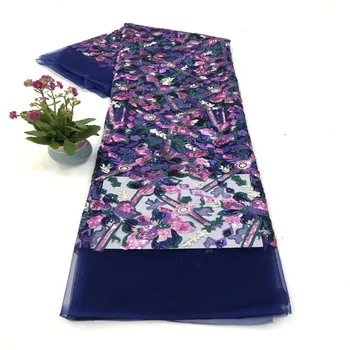 

African Lace Fabric 2020 High Quality Lace Nigerian Sequins Lace Fabrics Embroidered French Lace Fabric For Women dress b14-82