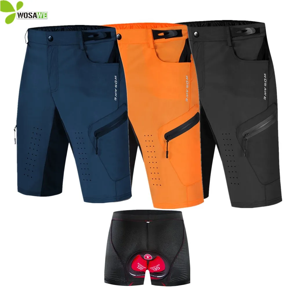 WOSAWE Summer Men's Cycling Shorts Biker Shorts Bicycle Downhill Middle Underpants Water
