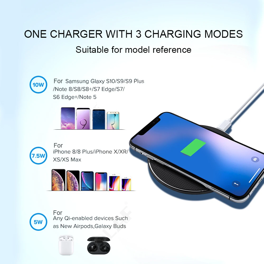 Беспроводной зарядный адаптер Olaf для iphone 11 Pro 8 10 Вт быстрая Беспроводная зарядка