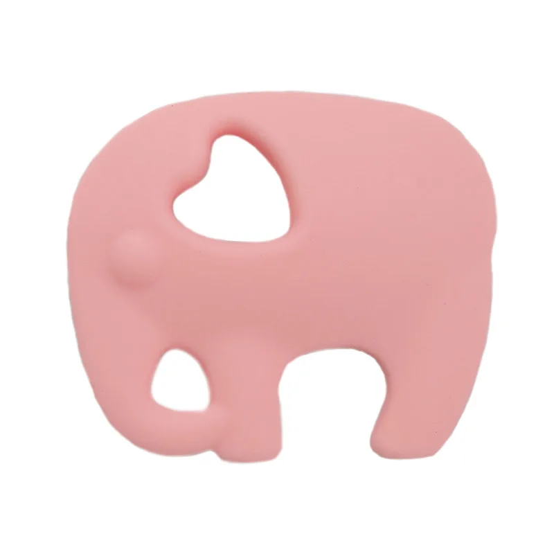 Chenkai 10 шт. пищевой силиконовый Слон Прорезыватель для зубов для малышей Мультяшные животные прорезывание зубов для DIY Жевательная Подвеска Ожерелье Аксессуар - Цвет: Candy Pink