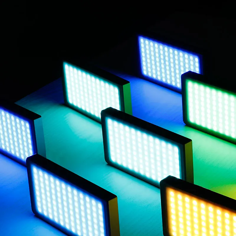 vlog kamera kamera mikrofon Boling BL-P1 RGB LED Lampa wideo 2500K-8500K Możliwość przyciemniania w aparacie fotograficznym Oświetlenie Studio wideo DSLR Kamera Światło dla Vlog yongnuo nanguang zhiyun godox FalconEyes 12W RGB LED Mini kie
