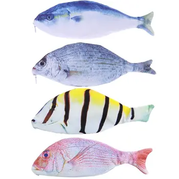 

3D Fish Realistic Zipper Pouch Creative Pen Pencil Case Makeup Case Phone Pouch Cute Fish 3D Realistic Shape 2019 Fashion Design