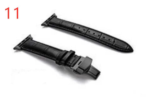 11 Ремешок из натуральной кожи для Apple watch band 44 мм 40 мм ремешки с пряжками Iwatch series 5 4 3 42 мм 38 мм браслет на запястье - Цвет ремешка: 11