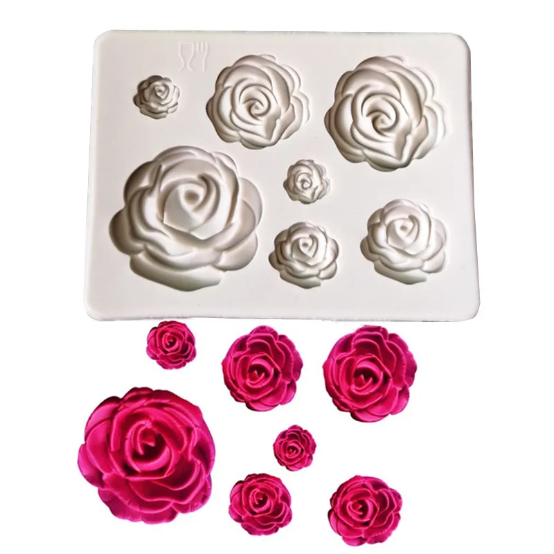 Роза в форме цветка из силикона форма для торта Шоколадные инструменты