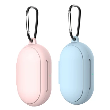 

2 Pcs Silicone Protective Case for Samsung Galaxy Buds 2019 Earphone Flip-Open Case Waterproof Cases, Pink & Sky Blue