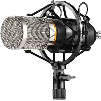 

Professional Condenser Microphone Kit BM800 for Podcast Game YouTube Video Shock Mount Power Cable Studio Phone Computer Mic