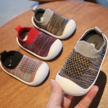 

Infant Newborn Baby Toddler Shoes 2019 Spring Autumn New Baby Toddler Shoes Knitted Cloth Soft Bottom Infant Children's Shoes