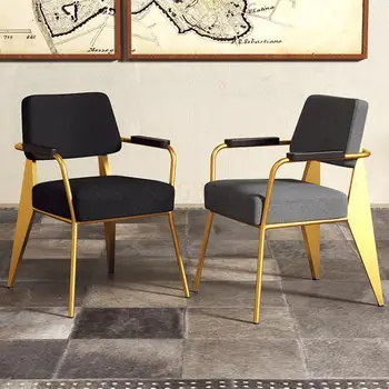 

Northern Europe Light Luxury Iron Art Dining Chair Simple Postmodern Discussion Chair Restaurant Hotel Coffee Shop Back Chair Of