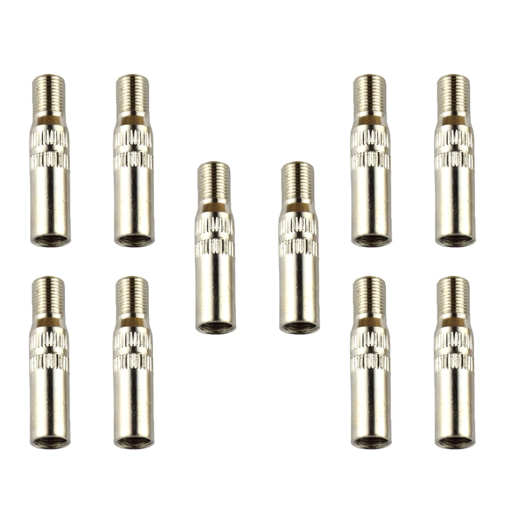 10 Pcs. Car Motorcycle Brass Tire Valve Extension Cap, Φ7.5mm, Length 39mm, Waterproof, Wear Resistant