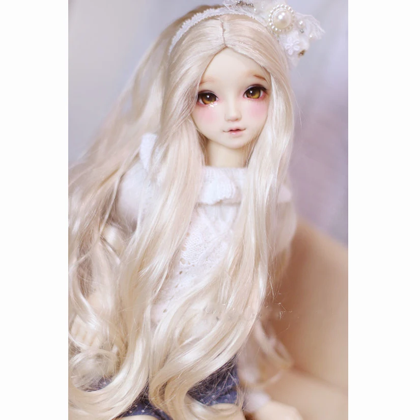Bybrana 1/3 1/4 1/6 гигантские куклы BJD кукла парик Lmitation мохеровые мягкие золотые длинные