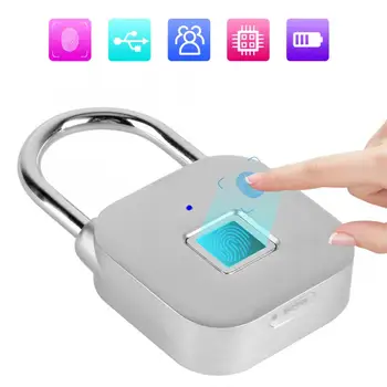 

Mini Smart Keyless Lock Waterproof USB Charging Anti-Theft Cabinet lock Electronic Fingerprint Padlock candado