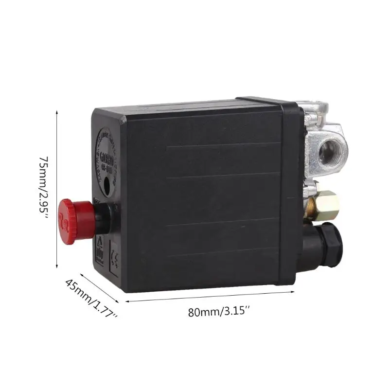 

Heavy Duty Air Compressor Pressure Switch Control Valve 90-120PSI 1/4 Port H3CF