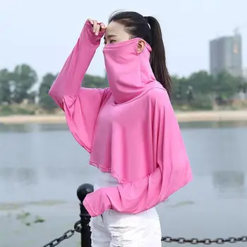 

Outdoor Travel Driving Long Sleeve Face Neck Cover Mask Scarf-Veil Sun-proof Top masque reutilisable femme fast shipments