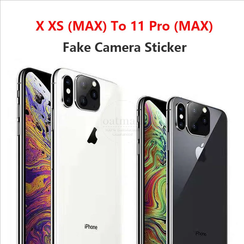 Модифицированная Крышка для камеры 2 шт. для iPhone X XS замена на 11 Pro MAX чехол с металлическим кольцом Защита объектива задняя наклейка на рассеиватель пленка