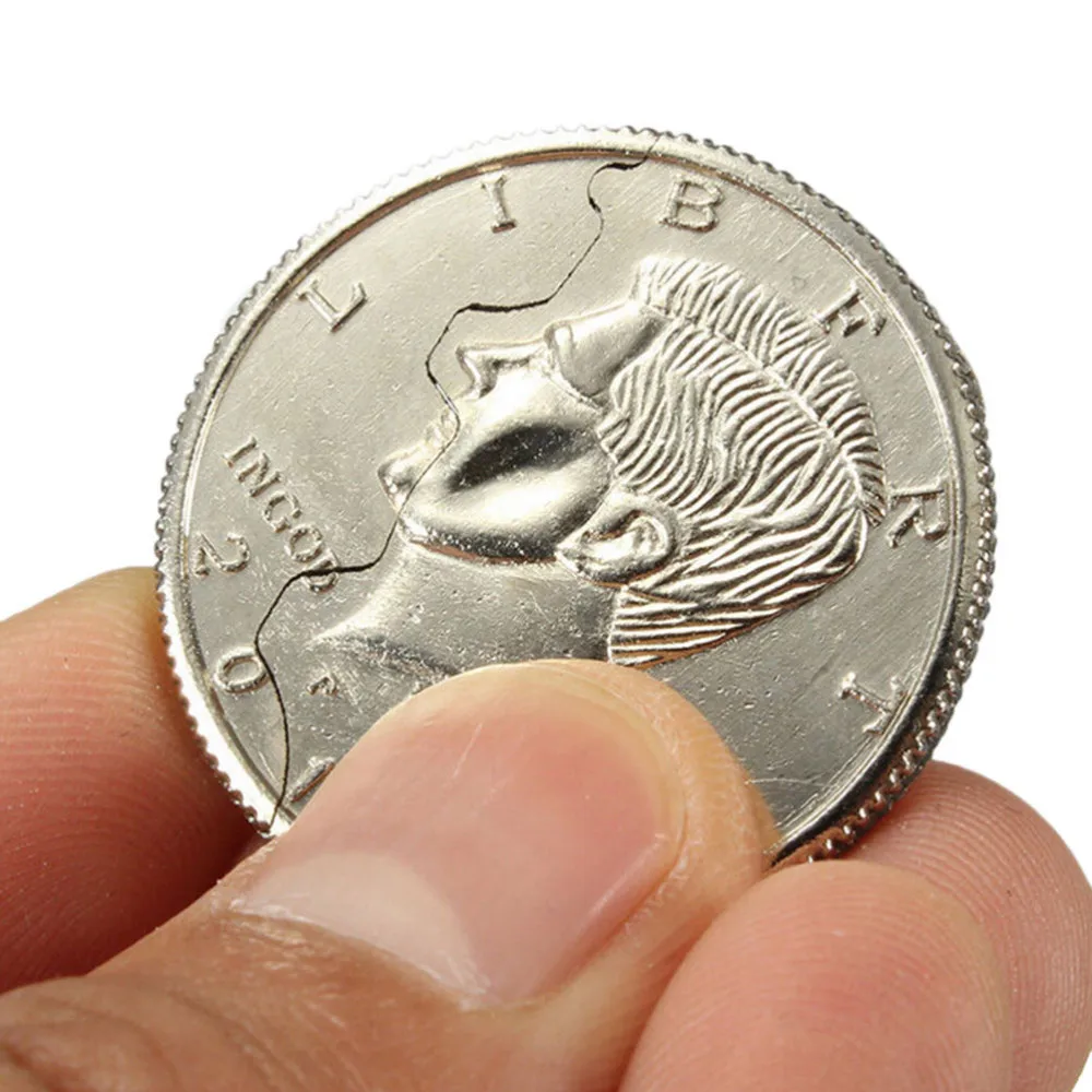 New Magic Coin Close-Up Street Trick Bite Coin Bite And Restored Half Dollar Illusion Dollar