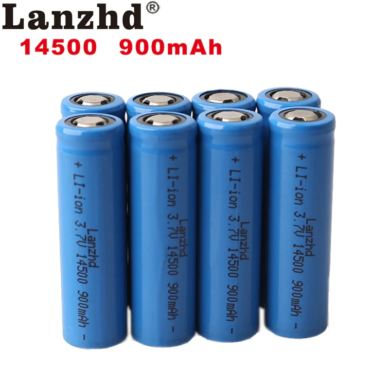 12pcs 14500 900mAh 3.7V Li-ion Rechargeable Batteries AA Battery Lithium Li  ion Cell for Led Flashlight Headlamps Torch Mouse