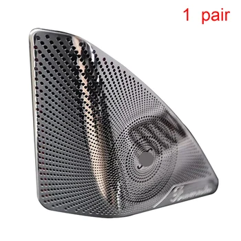 

1pair Door Auto Fashion Interior 3D Sticker Stainless Steel Decorative Trim Audio Speaker Cover For New C Class W205 2015-2017