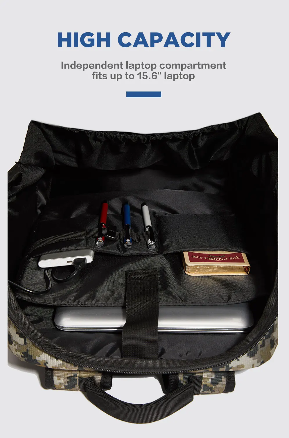 Hard Shell Tactical Backpack 21L Laptop USB Charging Port Waterproof