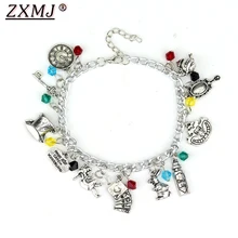 ZXMJ Алиса в стране чудес DIY Браслеты с подвесками Кот бешеный Шляпник Кролик Браслет косплей браслет ювелирные изделия подарок для фанатов