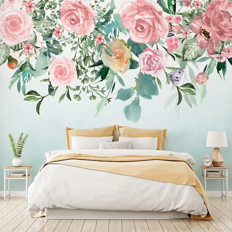 

Drop Shipping Custom 3D Wall Murals Wallpaper For Bedroom Walls Modern Hand Painted Flowers Art Mural TV Backdrop Home Decor