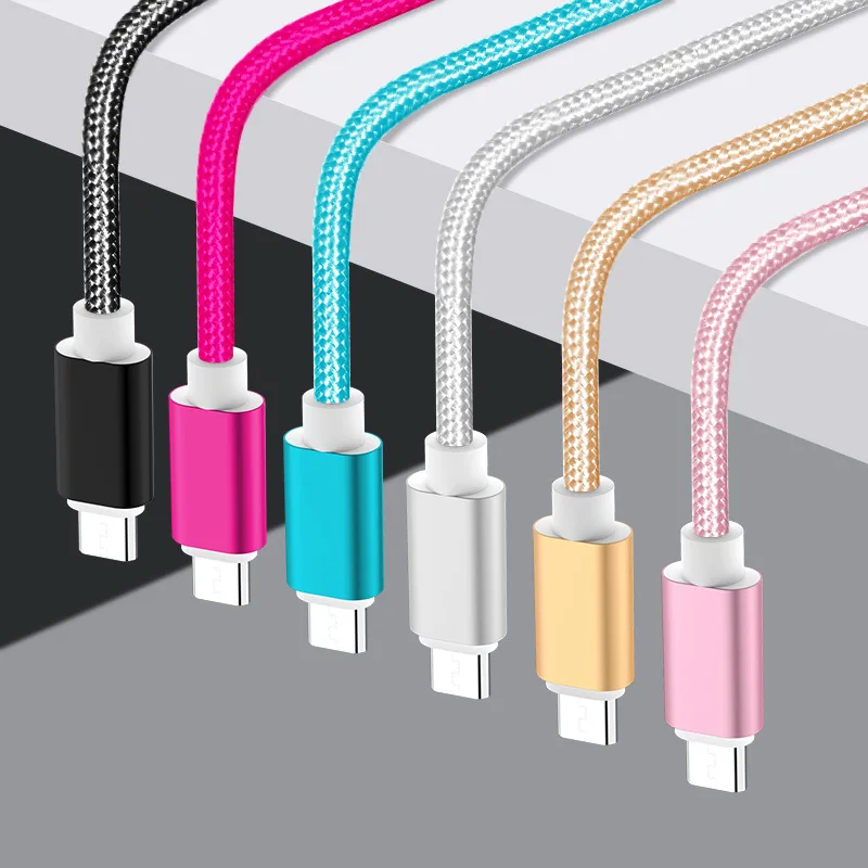 Fanshu Micro USB кабель USB 2,0 нейлоновый плетеный кабель для синхронизации и быстрой зарядки для samsung Kindle Android huawei Xiaomi смартфон