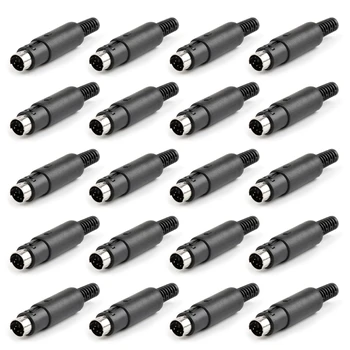 

Artudatech 4Pcs/20Pcs 6Pin Mini-DIN Male Plug Socket Connector Plastic Handle Adapter For Audio