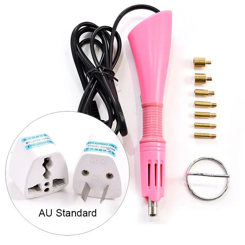 Fast Heated !!! Conversion Plug Purple 7 Tips 5 Seconds Hot Fix Applicator Iron-on Wand Heat-fix Tool стразы Accessories B1979 