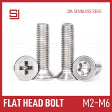 SJ Machine Security Bolt Screws M2 M2.5 M3 M4 M5 M6 Stainless Steel Crosse Phillips Torx Six-Lobe Flat Countersunk Bolts Screw