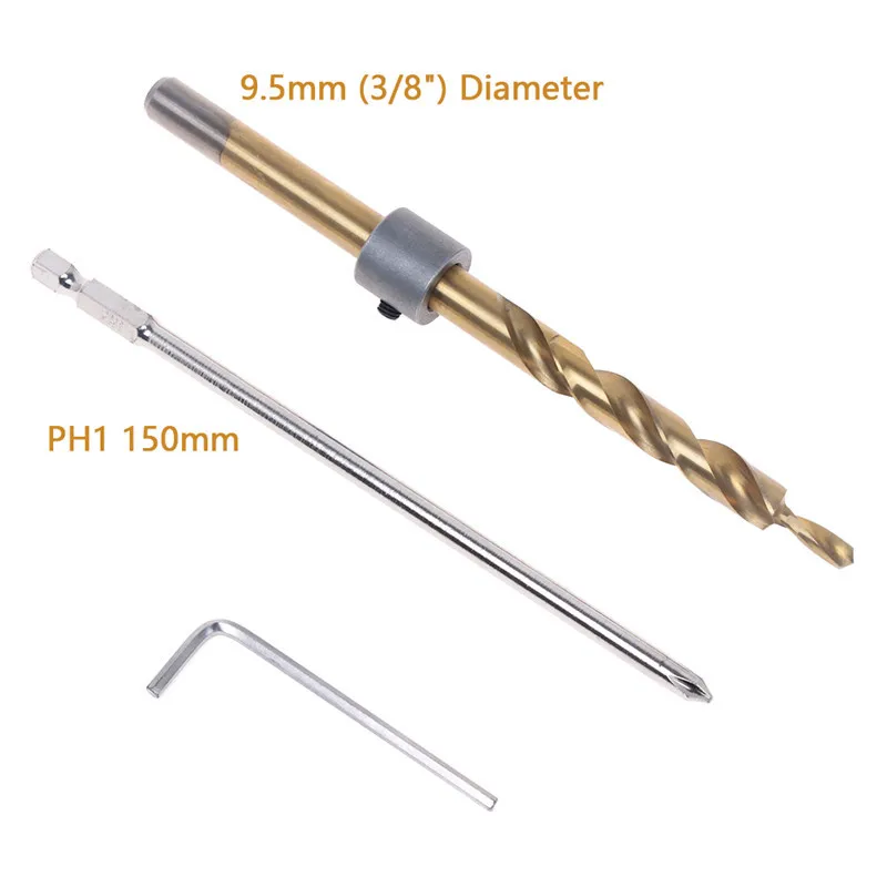 Pocket Hole Puncher Jig Kit Angle Drill Guide Set for Wood Hole Saw Step Drill Bits Screwdriver Bit with Pocket Plugs Screws