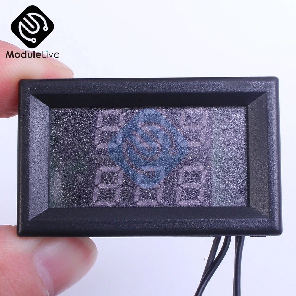 DC 4-28V 5V 12V 0.28 inch LED Display Dual Red Blue Green Digital Temperature Sensor Thermometer With NTC Probe Cable