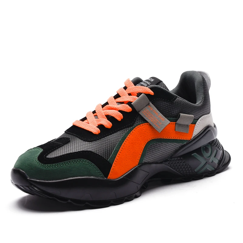 Новинка; брендовая модная мужская повседневная обувь; удобная мужская обувь; уличные кроссовки; Sapato Masculino Krasovki Zapatos De Hombre; размеры 39-44 - Цвет: Green