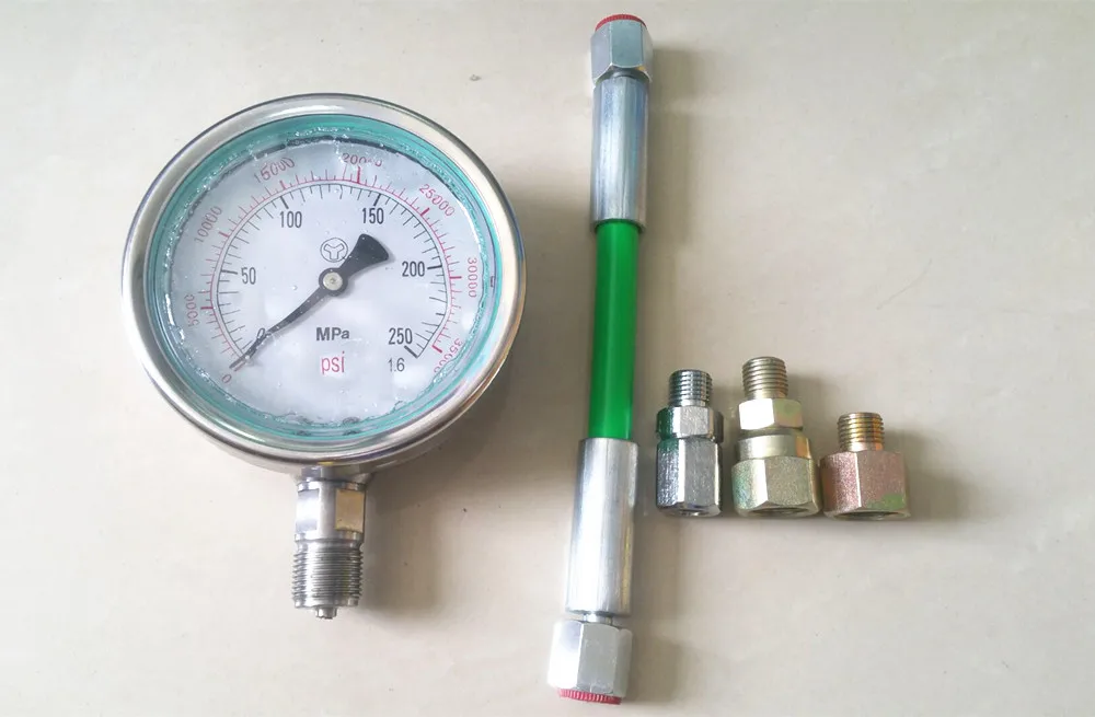 0-250Mpa Common Rail High Pressure tester for diesel oil circuit common rail plunger common rail tube pipe pressure test gauge