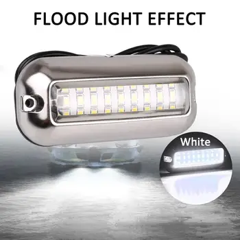 

1PCS Universal 3.5inch 12V DC 27 LED Marine Stainless Steel Under Water Pontoon Waterproof Boat Transom Light IP68 White Blue