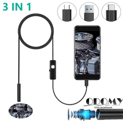 Cámara endoscópica Flexible, boroscopio para Android, PC, Notebook, 6LED, ajustable, 7mm, IP67, impermeable, inspección Micro USB