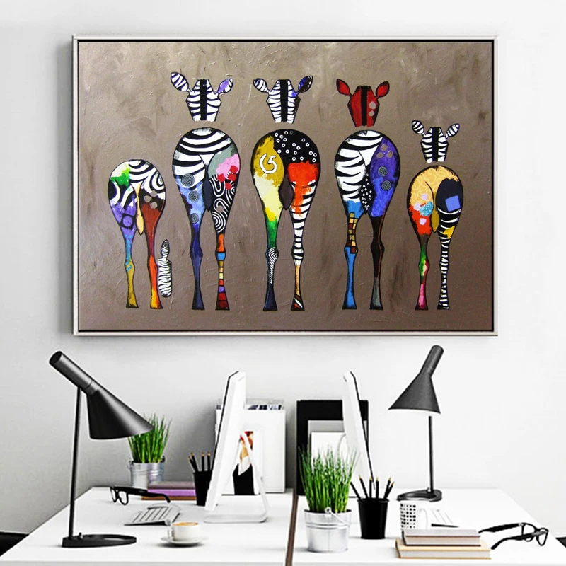 

Zebra Canvas Art Paintings on The Wall Colorful Animals Art Prints African Animals Art Pictures for Living RoomCanvas Painting
