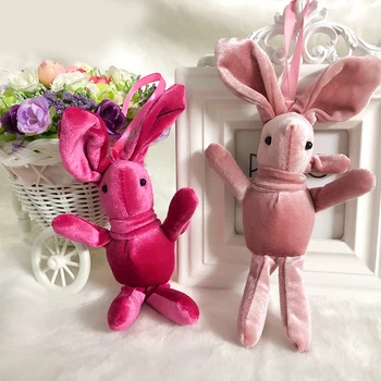 

NEW Children Bag Pendant Rabbit Plush Animal Stuffed Dress Rabbit Key Chain Toys Bouquet Plush Dolls Accessories Kids Party Toys