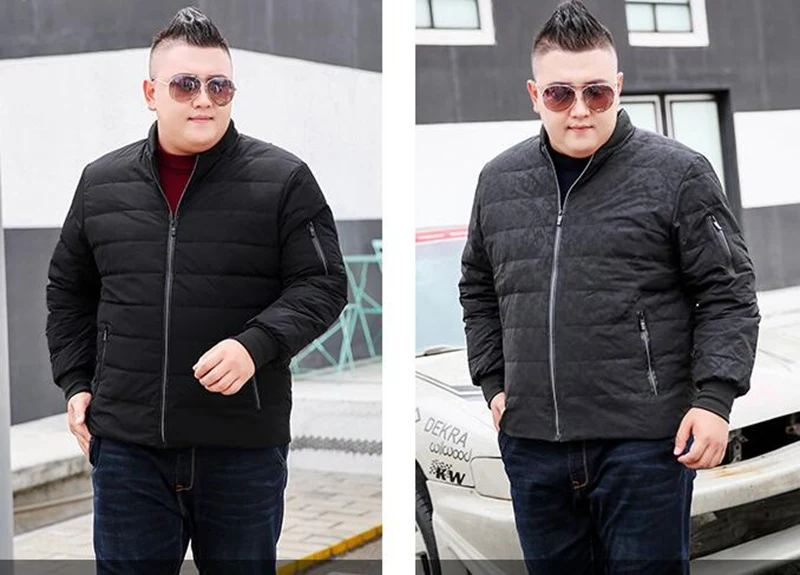 New men's down jacket short plus size extra large number baseball style jacket students 5XL 6XL 7XL 8XL 9XL 10XL