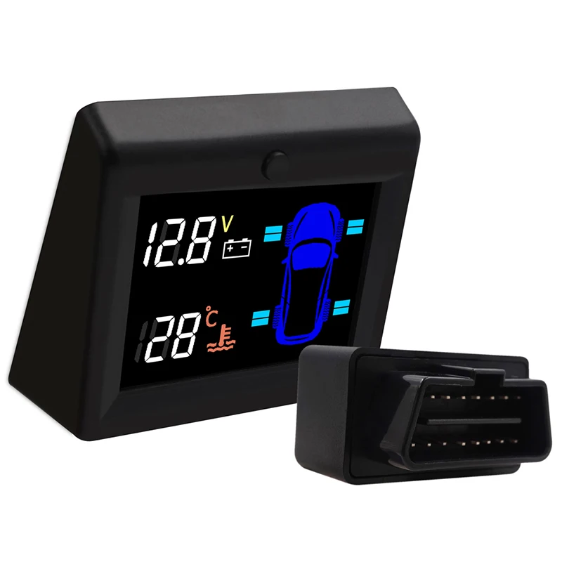 Obd Tpms система мониторинга давления в автомобильных шинах 3 дюйма ЖК-дисплей датчик для Vw Toyota Suv температура Warnin
