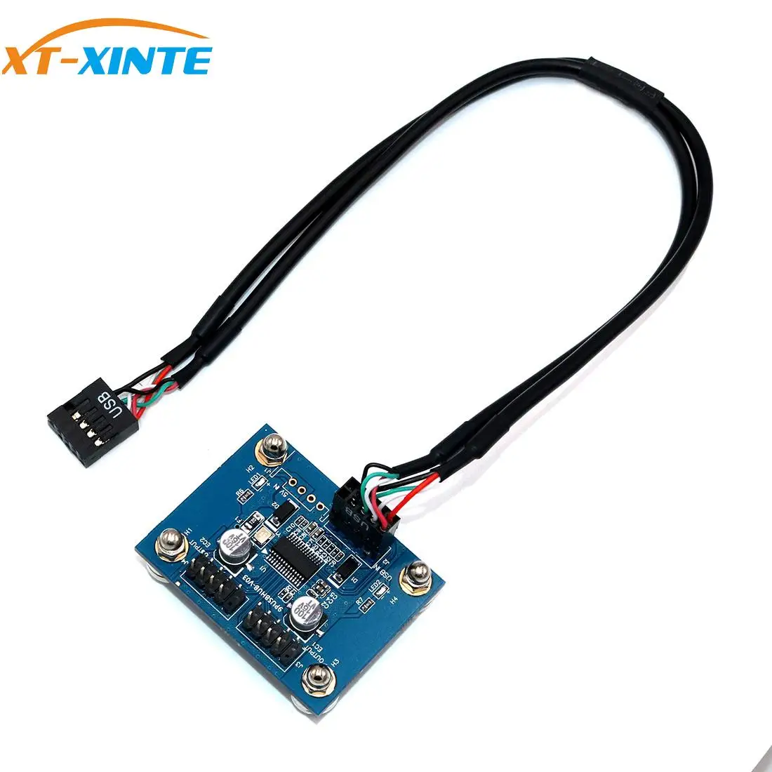 1X2 Motherboard USB 2.0 9pin Header 1 to 2 Extension Hub Splitter Adapter-Converter MB USB 2.0 Male to 2 Male-30CM 9-pin Cable 3