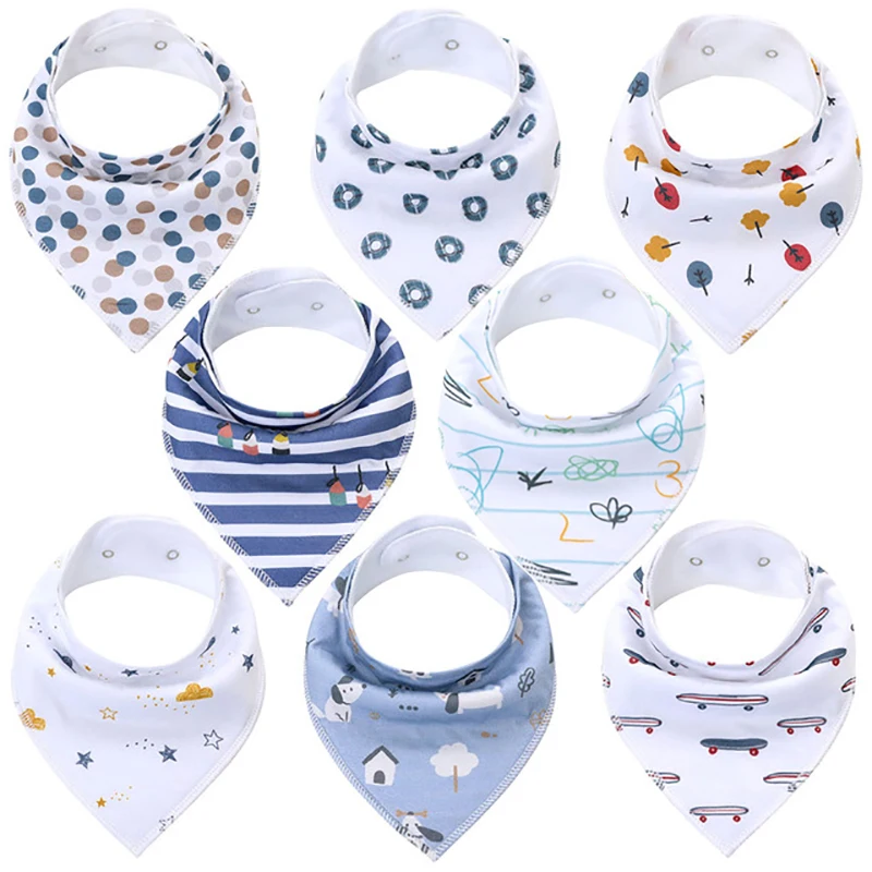 Children's Finger Toothbrush Newborn bibs 100% Cotton Bandana Bibs for Drooling Teething Infant Adjstable Snaps Absorbent Soft For Boys & Girls Baby Gift accessoriesbaby eating 