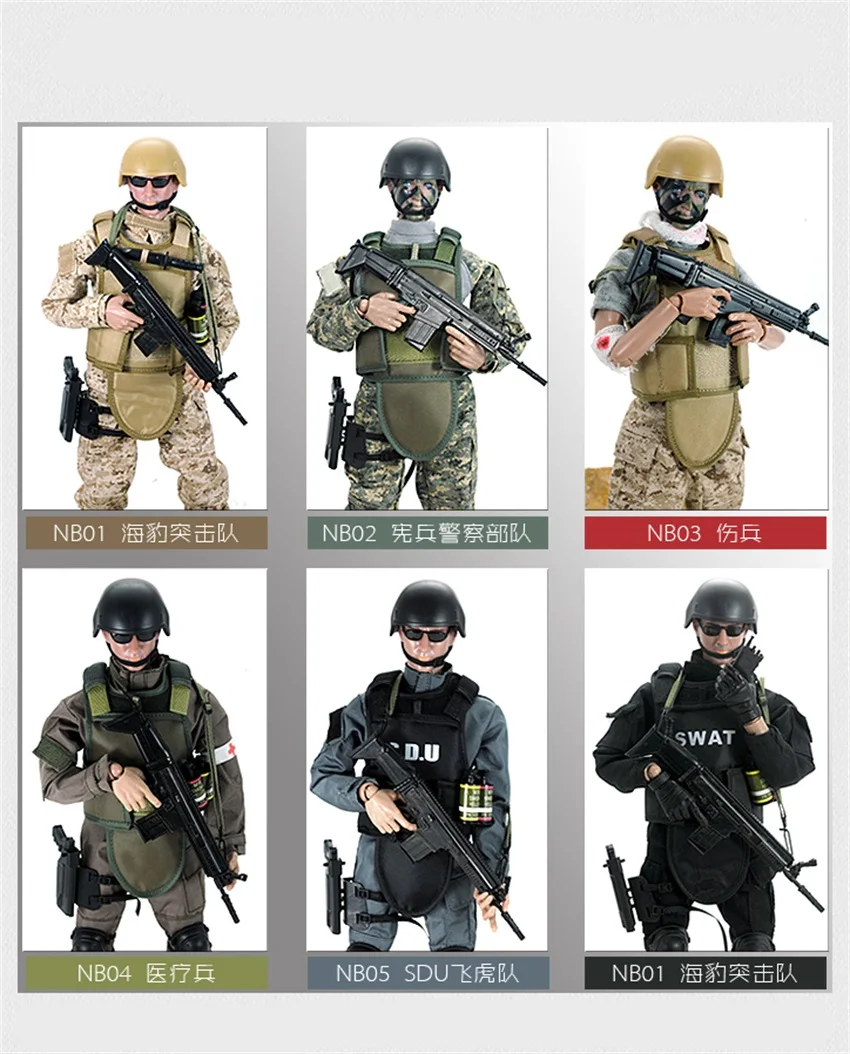 1/6 Men Combat SWAT S.D.U Armee Kampf Soldat Figur 12'' Force Police Toy 