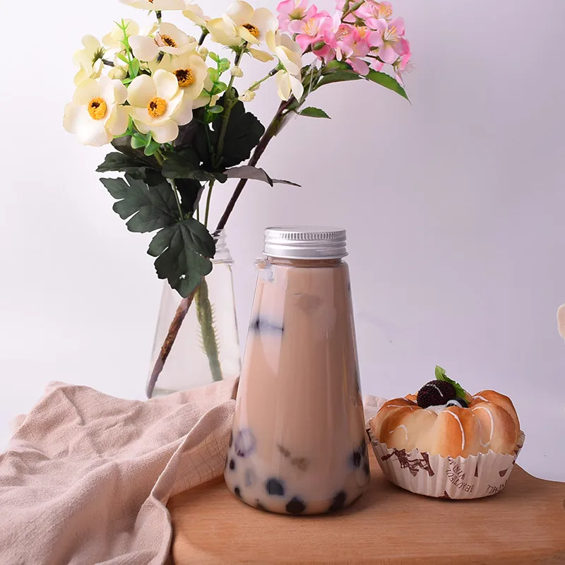 

10pcs Net red transparent PET plastic packaging drinking bottle 350ml ice coffee milk tea juice yogurt cups party bubble tea cup