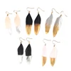 New Trendy Drop Earrings Natural Feather Drop Earrings Painting Women Party Club Fashion Jewelry, About 70mmx 20mm,1 Pair ► Photo 1/6